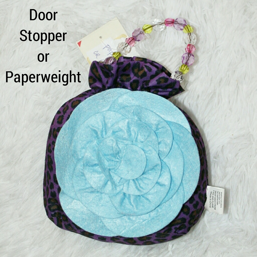 Fabric Door Stop / Bookend / Paperweight - Purple
